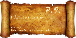 Pávlai Irina névjegykártya